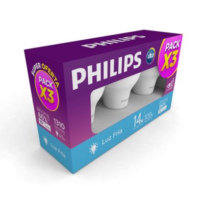 Set X 3 Bombillos Led Bulbo 14w Luz Blanca